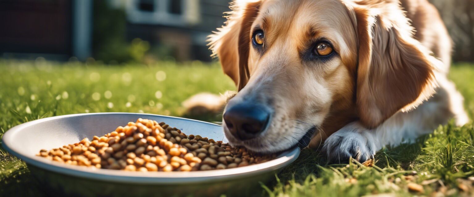 Dog enjoying grain-free organic dog food