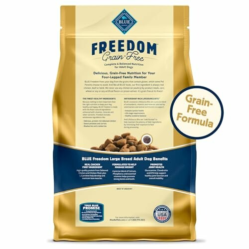 Blue Freedom Grain-Free Dog Food packaging