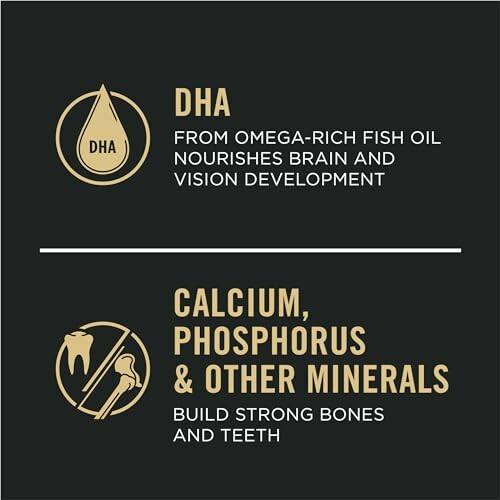 DHA and minerals benefits for brain and bone development.