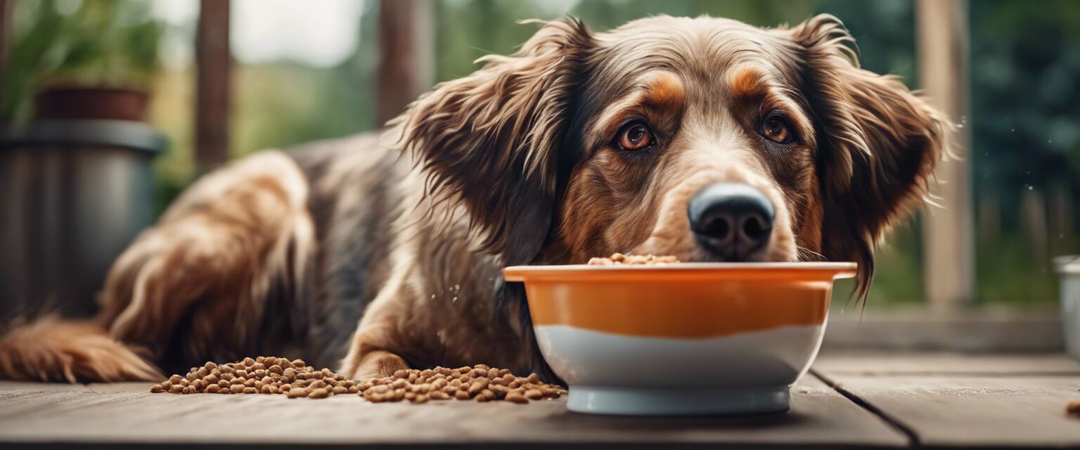 Dog eating wet organic dog food