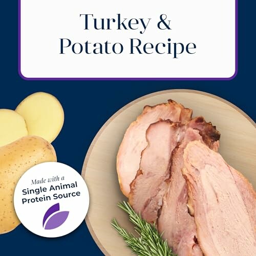 Sliced turkey with potatoes and rosemary